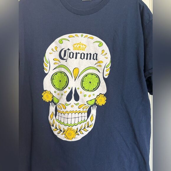 Corona mens Skull Delta Proweight Tshirt Size XL - Picture 2 of 7